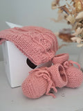 NZ made - Merino Beanie and Bootie Set - Gift boxed